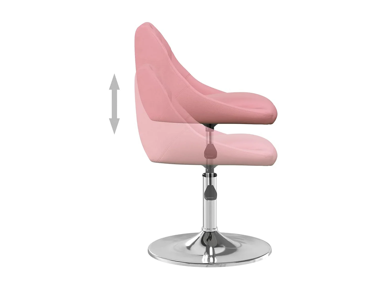 Chaises pivotantes à manger lot de 6 Rose Velours