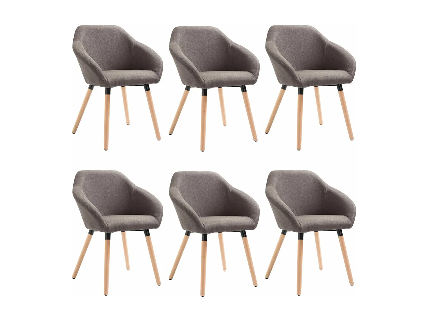 Chaises à manger lot de 6 taupe tissu