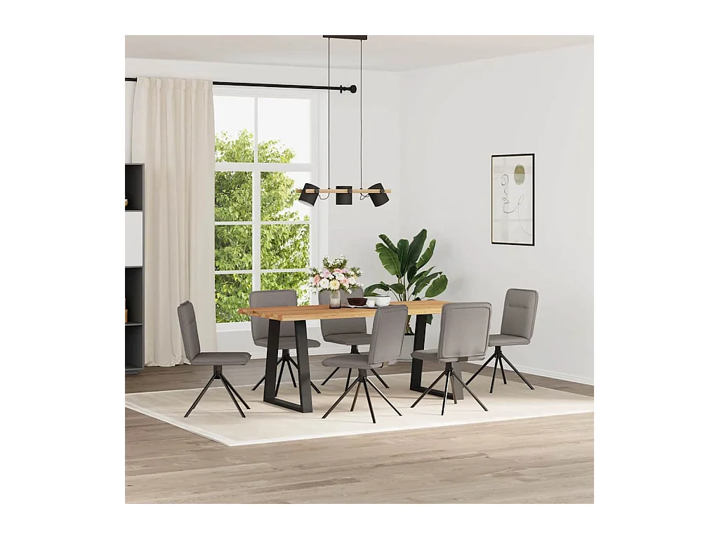 Chaises à manger lot de 6 taupe tissu