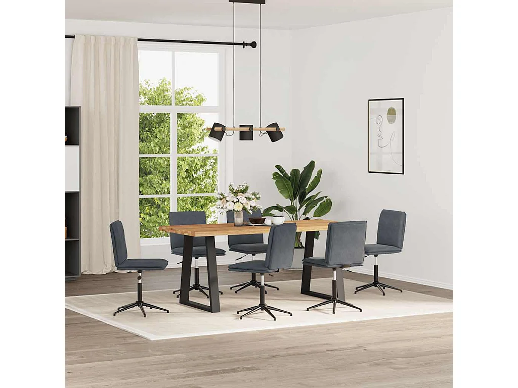 Eetkamerstoelen 6 st fluweel donkergrijs