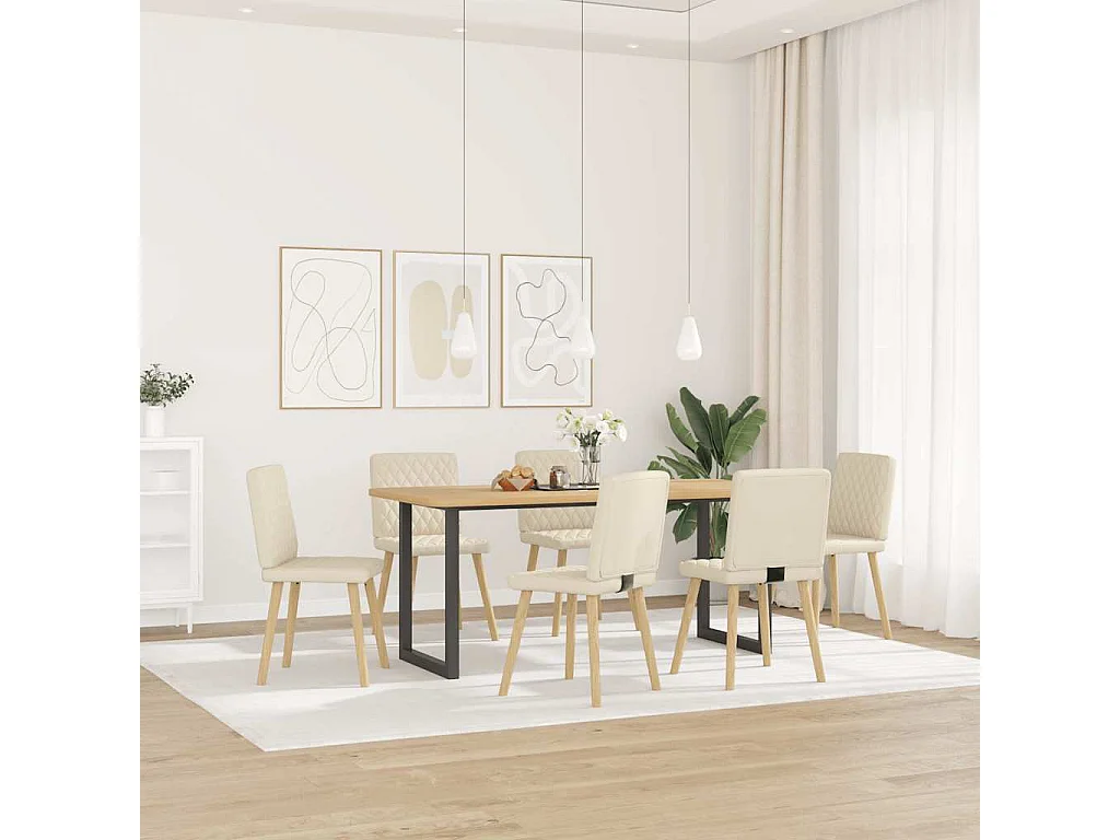 Cadeiras de jantar 6 peças linho