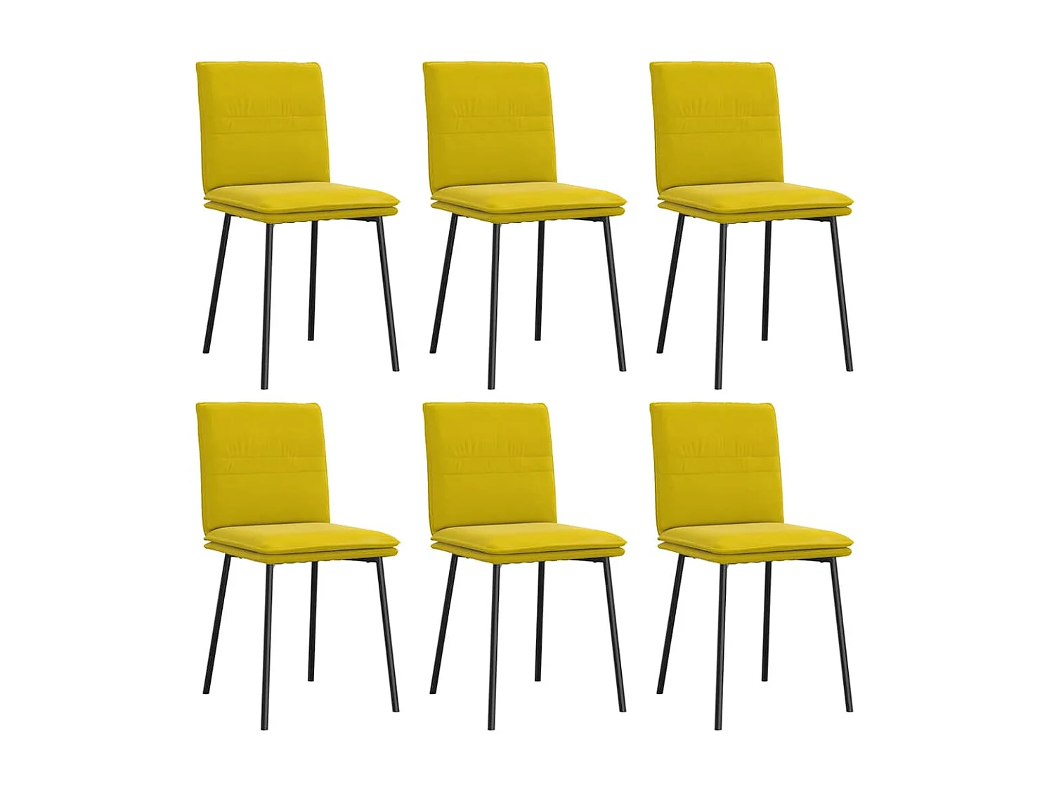 Chaises à manger lot de 6 jaune velours