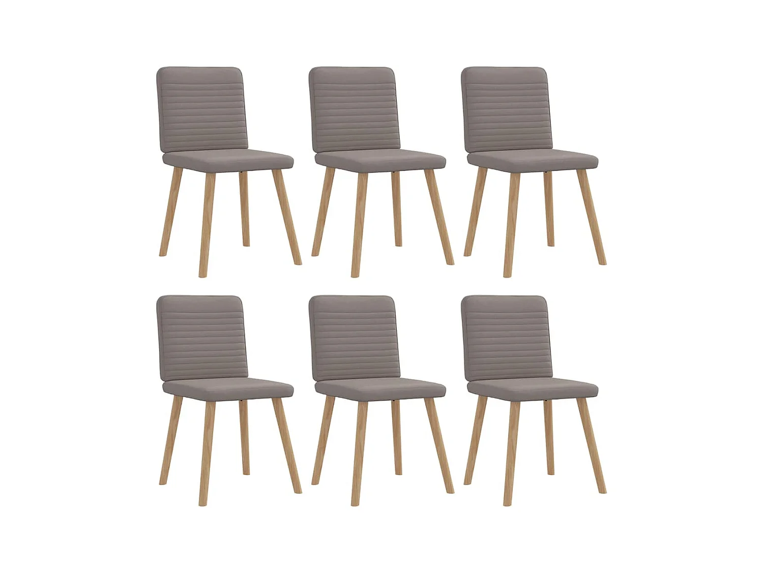 Chaises à manger lot de 6 taupe tissu