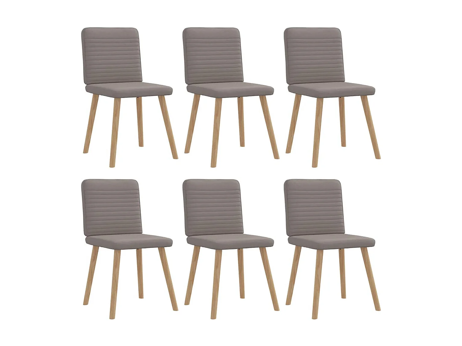 Chaises à manger lot de 6 taupe tissu