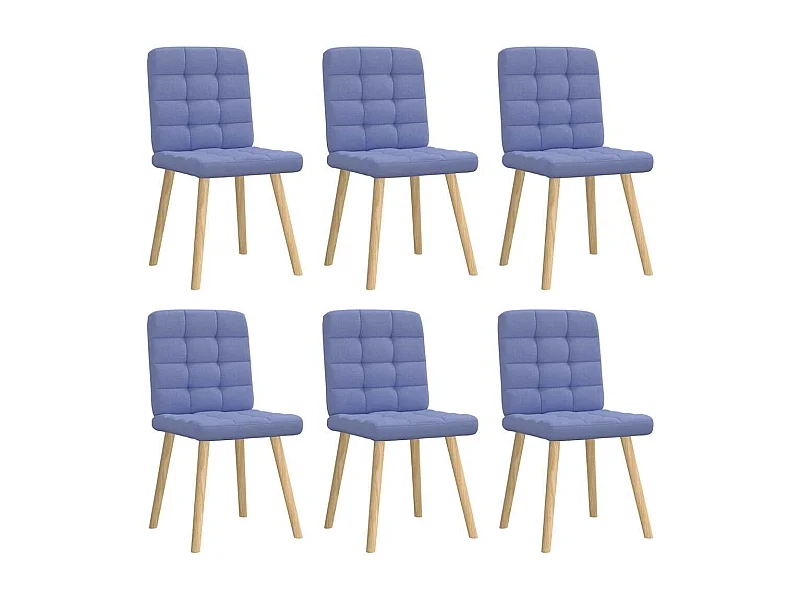 Chaises à manger lot de 6 bleu jean tissu