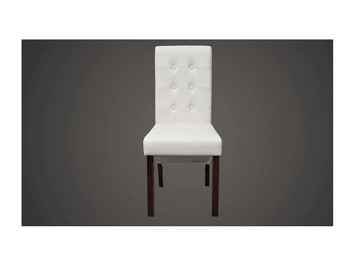 Cadeiras de jantar 6 peças couro artificial branco