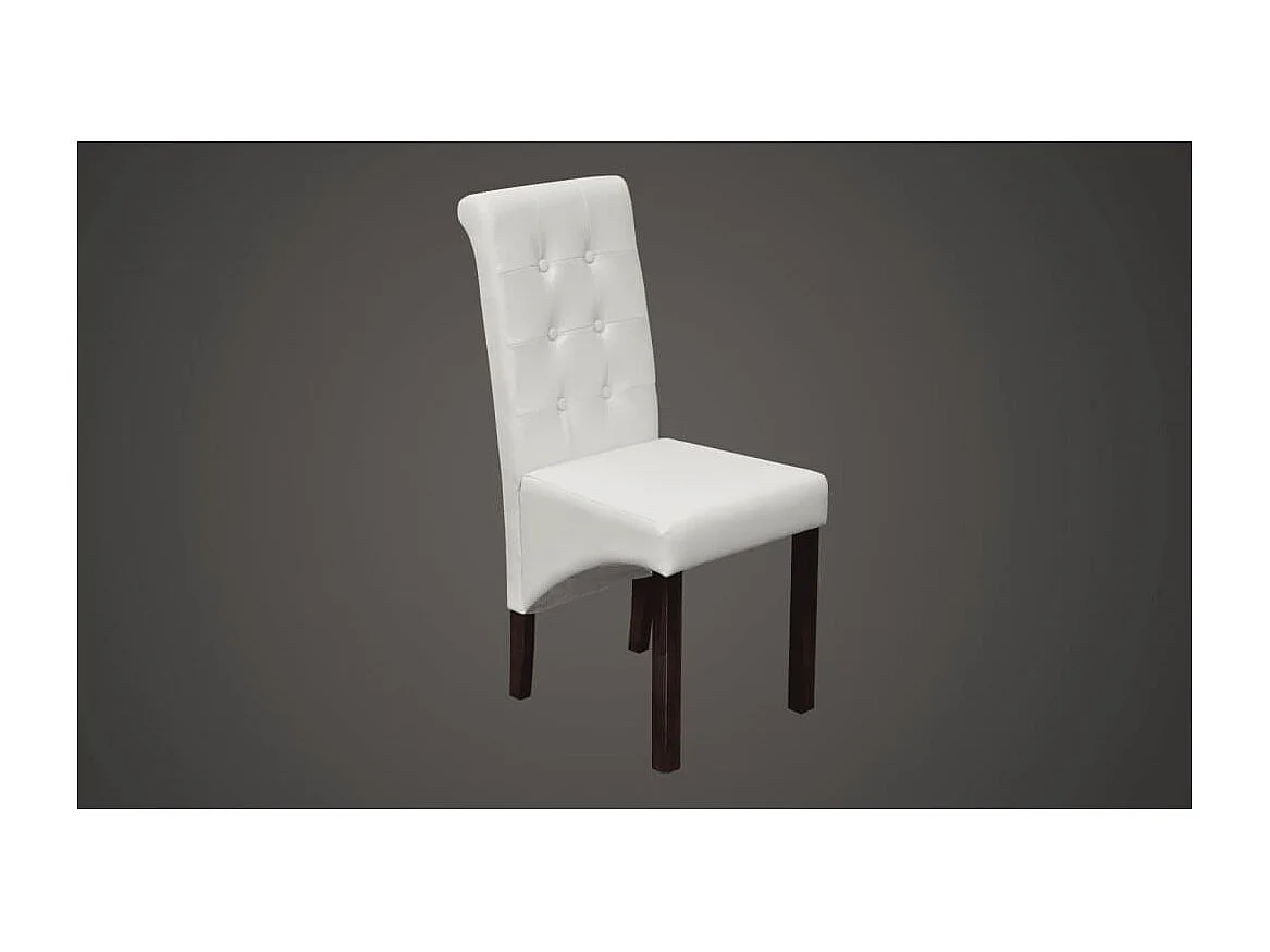 Cadeiras de jantar 6 peças couro artificial branco