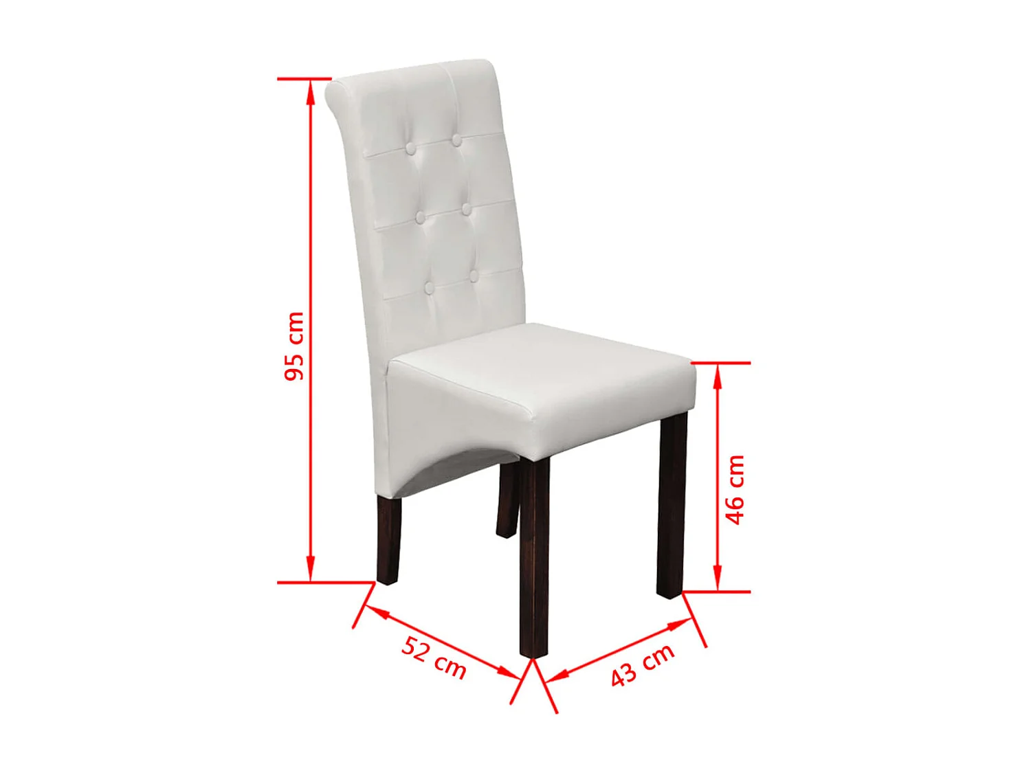 Cadeiras de jantar 6 peças couro artificial branco