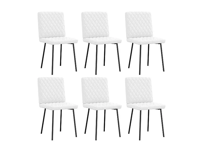 Cadeiras de jantar 6 peças couro artificial branco