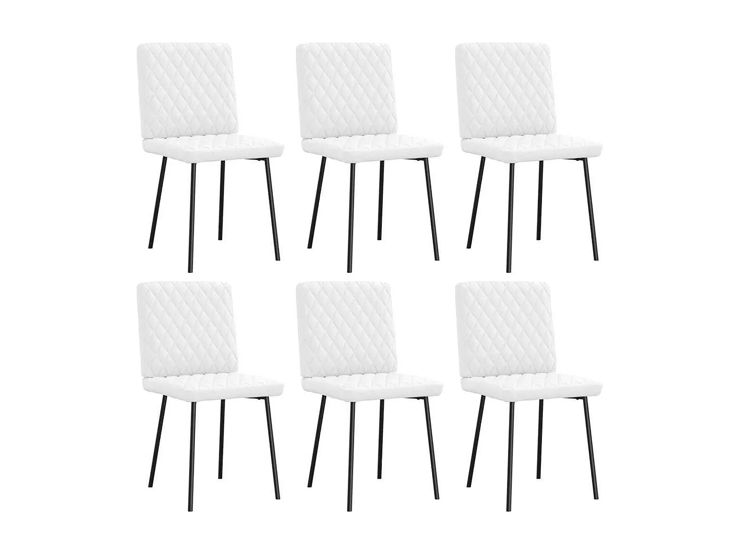 Chaises à manger lot de 6 blanc similicuir