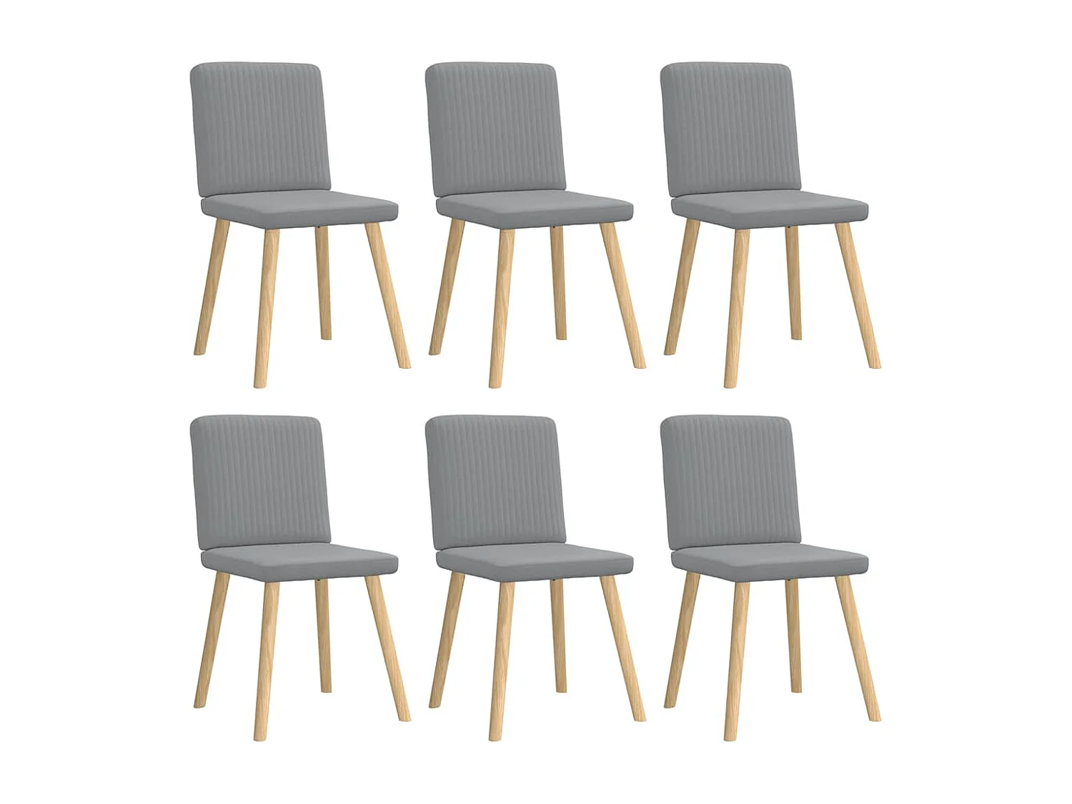 Chaises à manger lot de 6 gris clair tissu