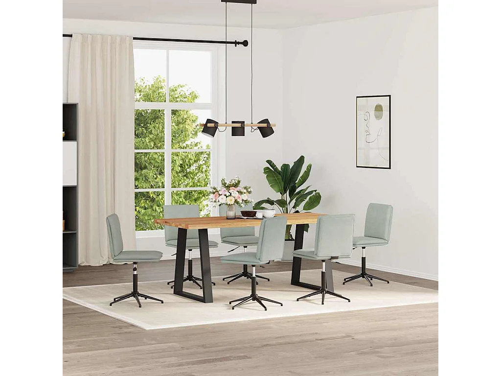 Eetkamerstoelen 6 st fluweel lichtgrijs