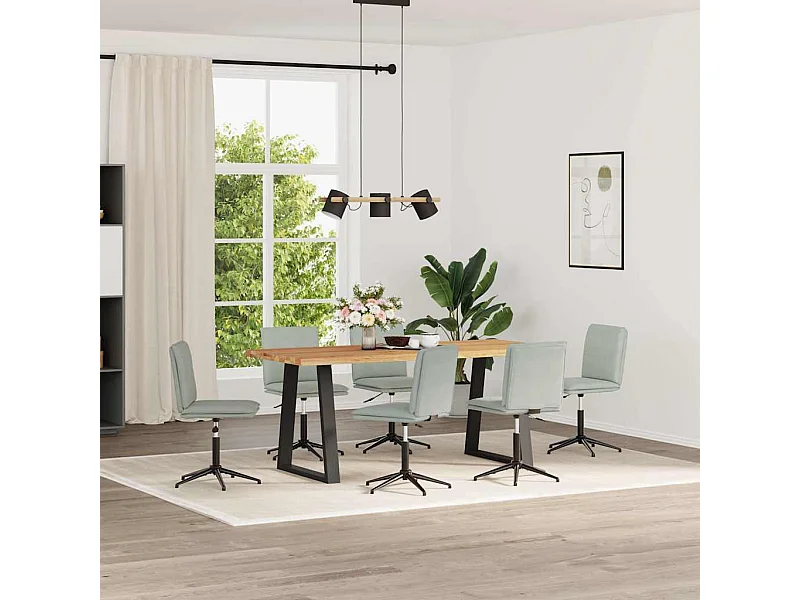 Chaises à manger lot de 6 gris clair velours