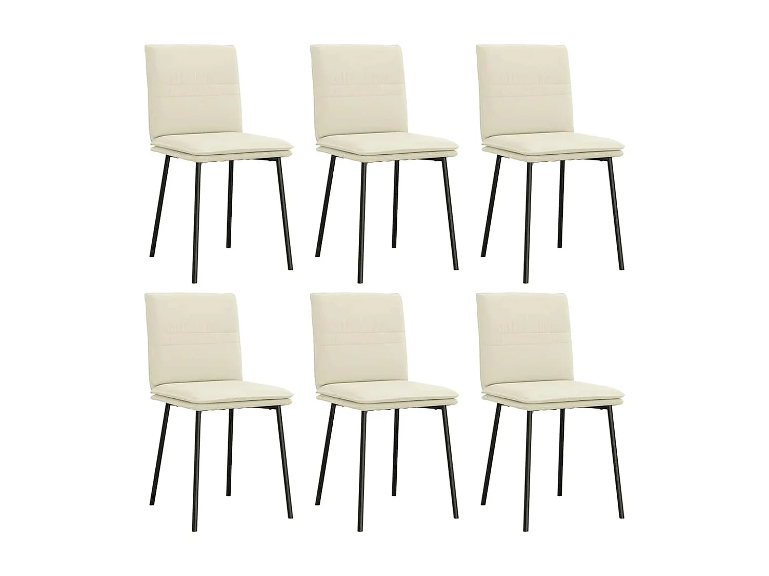 Chaises à manger lot de 6 crème velours