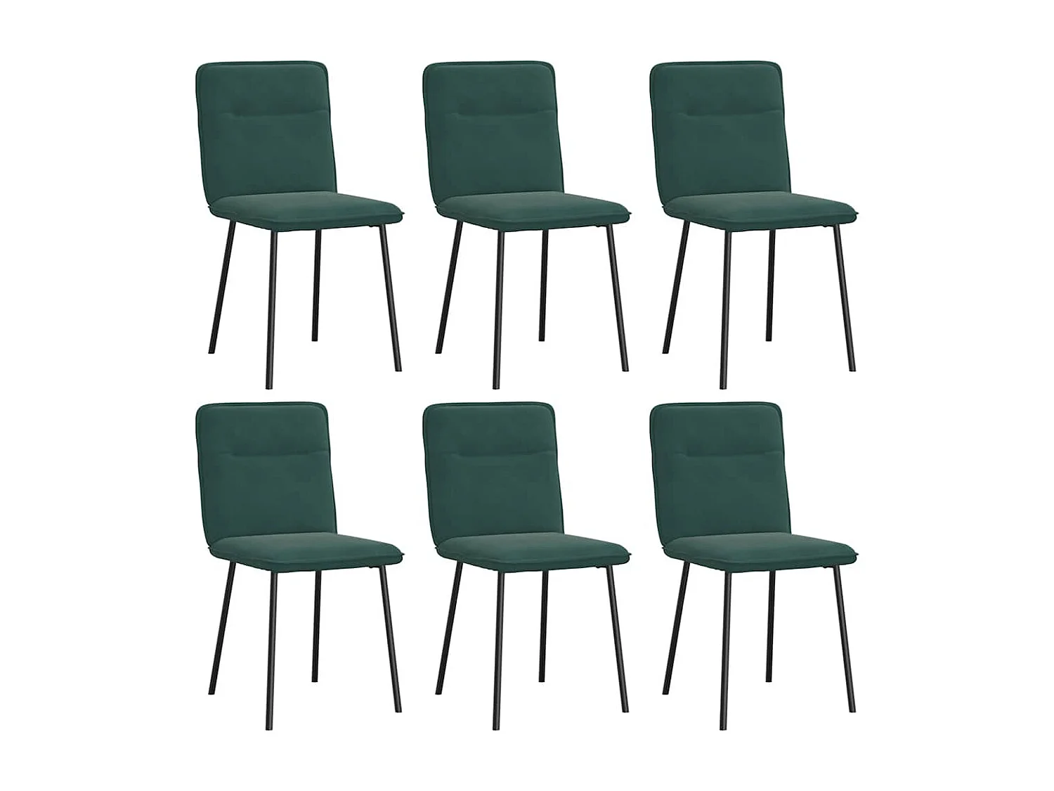 Chaises à manger lot de 6 vert foncé velours