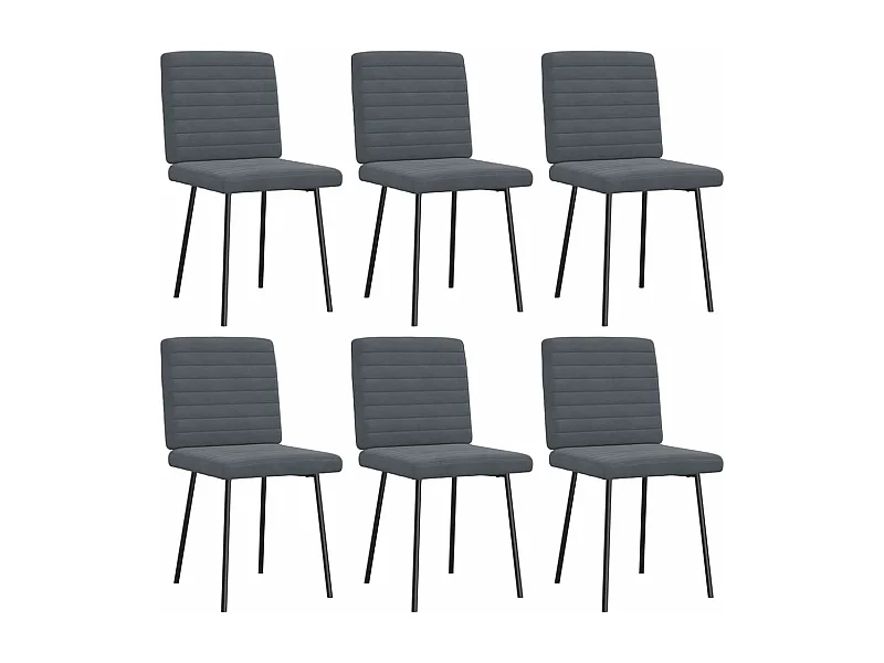 Chaises à manger lot de 6 gris foncé velours