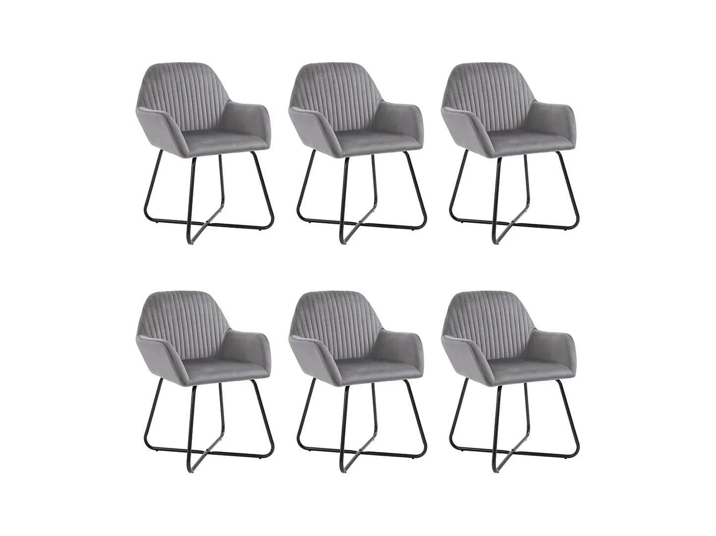 Chaises à manger lot de 6 gris velours