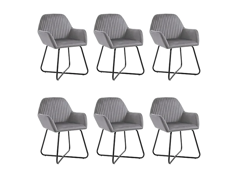Chaises à manger lot de 6 gris velours