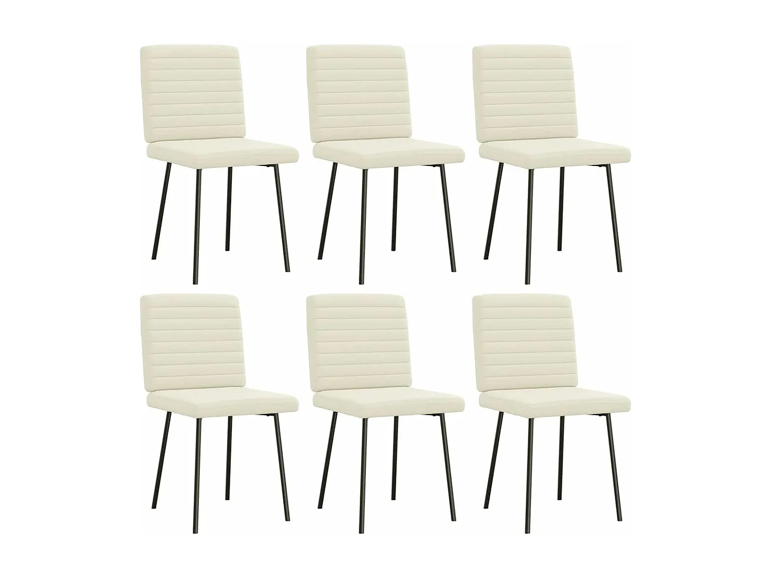 Chaises à manger lot de 6 crème velours