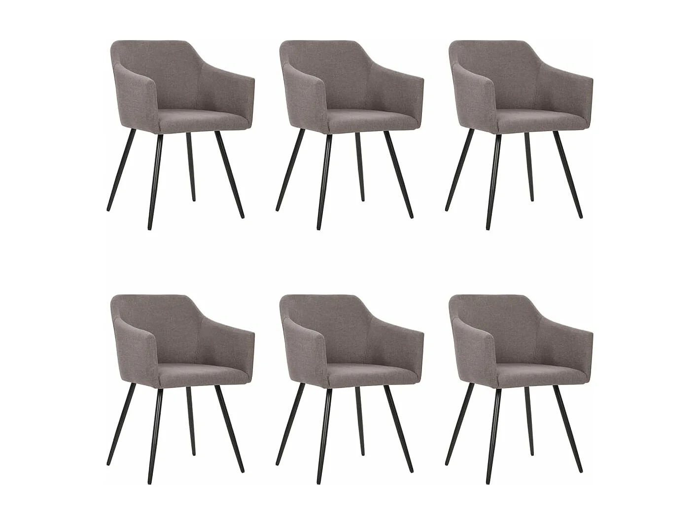 Sillas de comedor 6 unidades tela gris topo
