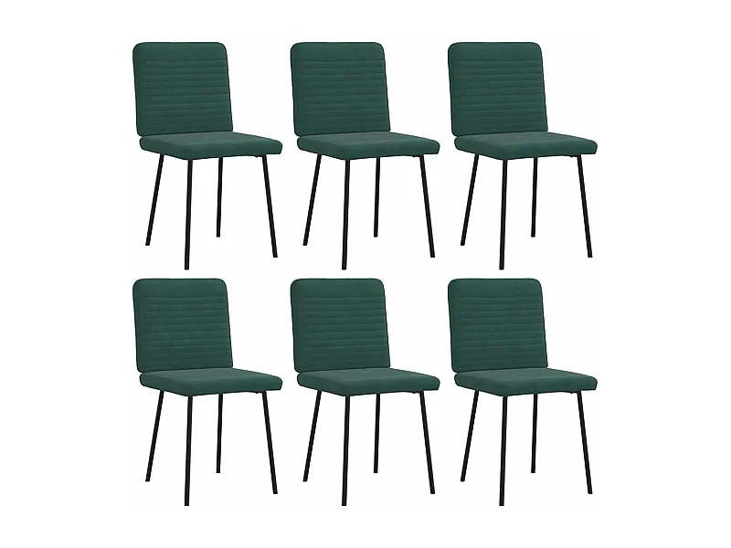 Chaises à manger lot de 6 vert foncé velours