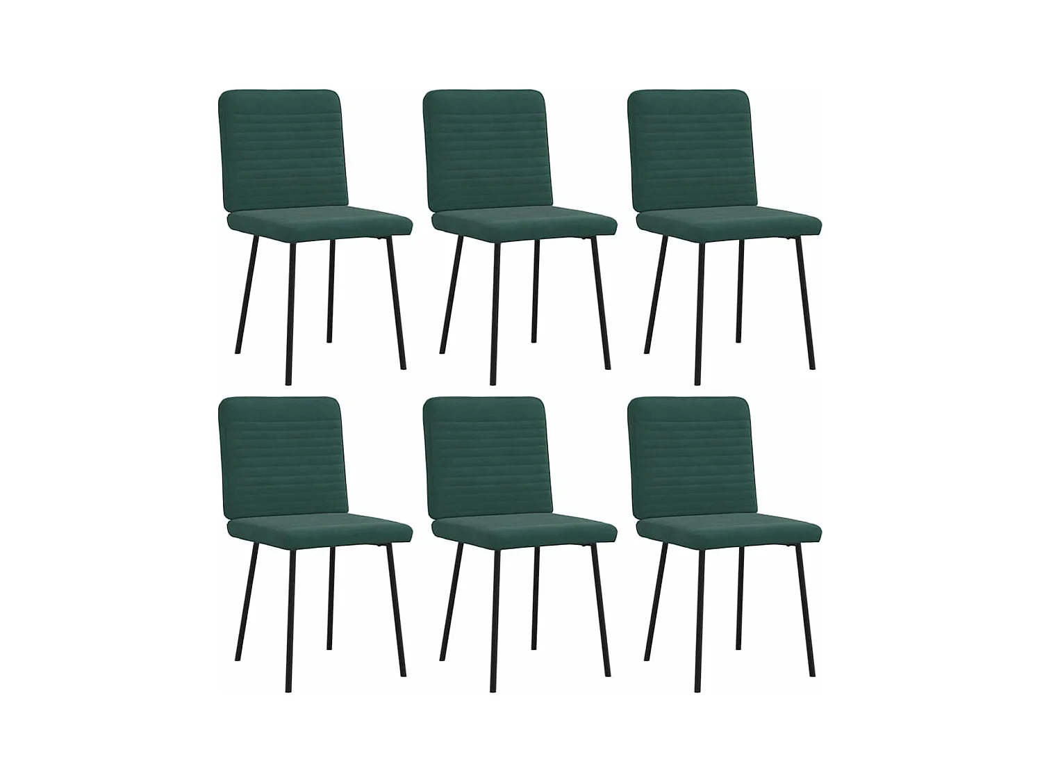 Chaises à manger lot de 6 vert foncé velours