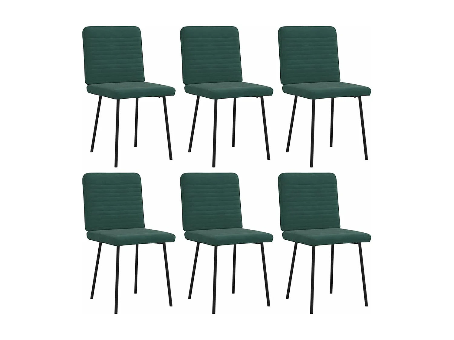 Chaises à manger lot de 6 vert foncé velours
