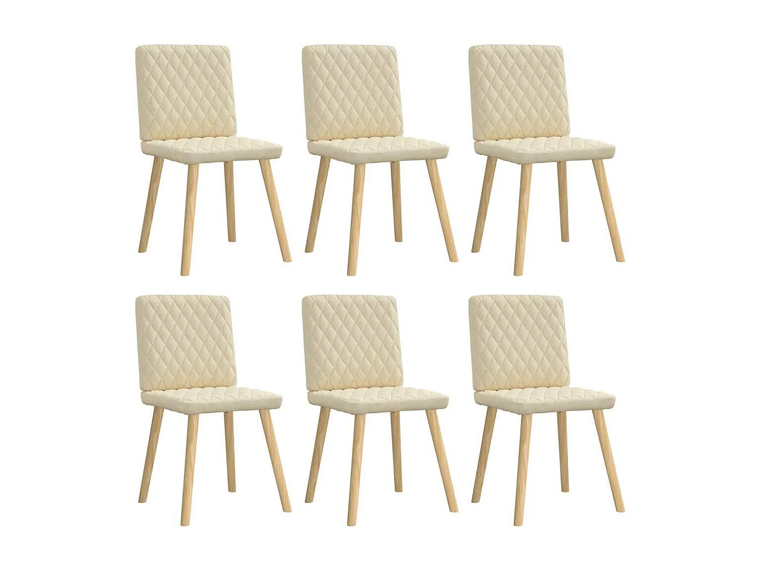 Chaises à manger lot de 6 crème tissu