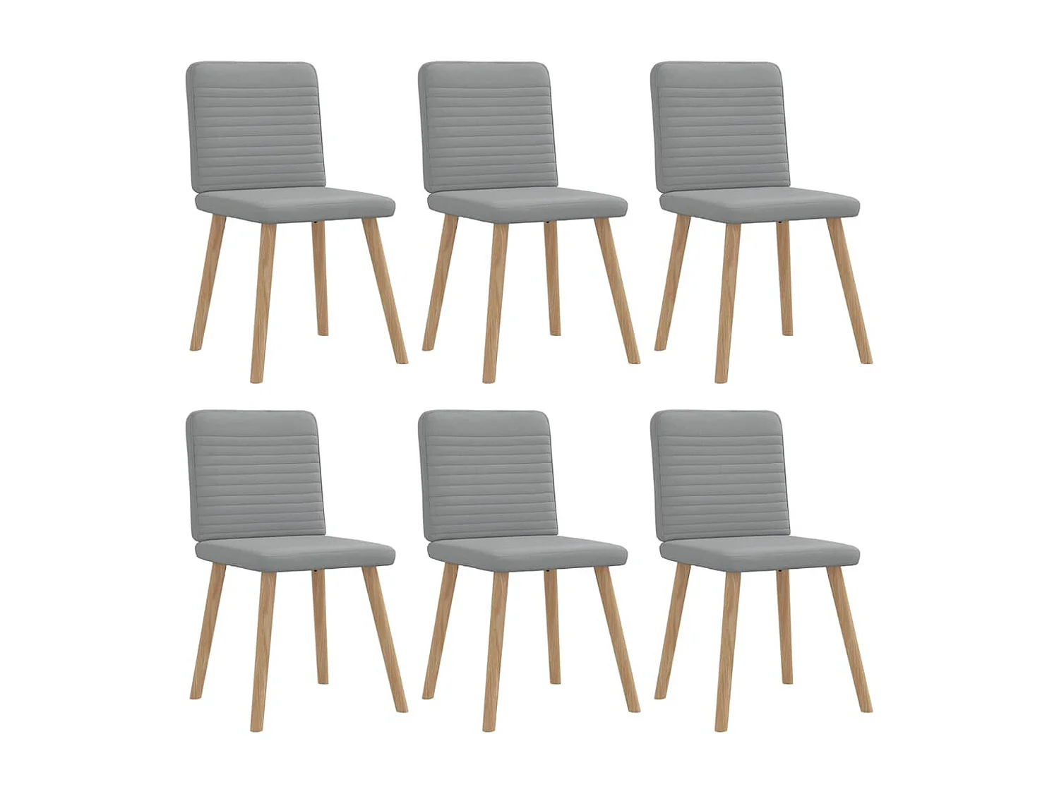 Chaises à manger lot de 6 gris clair tissu