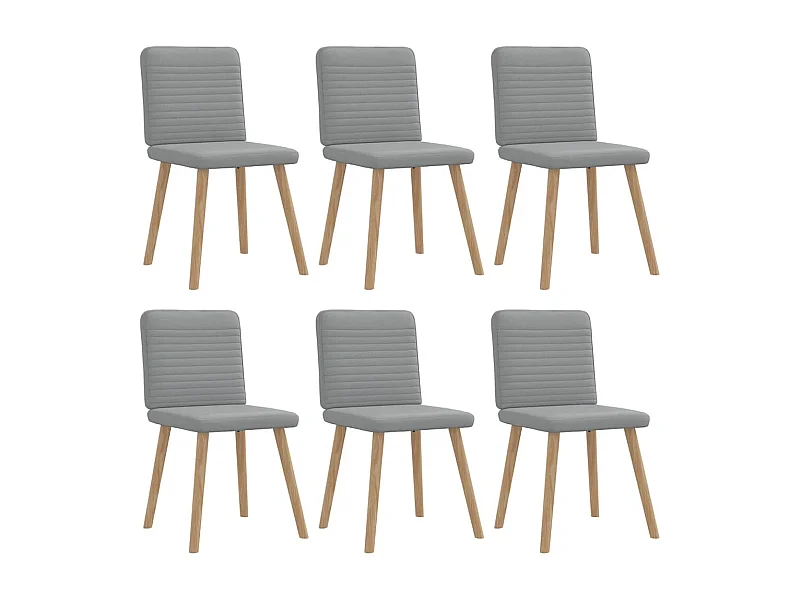 Chaises à manger lot de 6 gris clair tissu