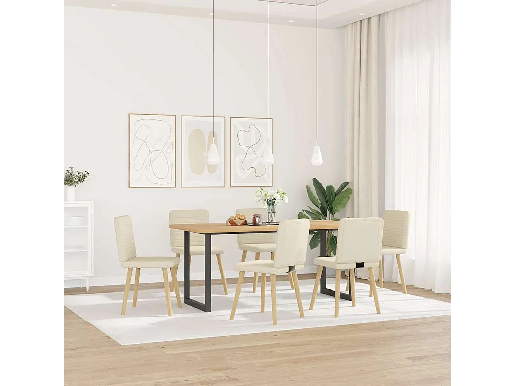 Cadeiras de jantar 6 peças linho