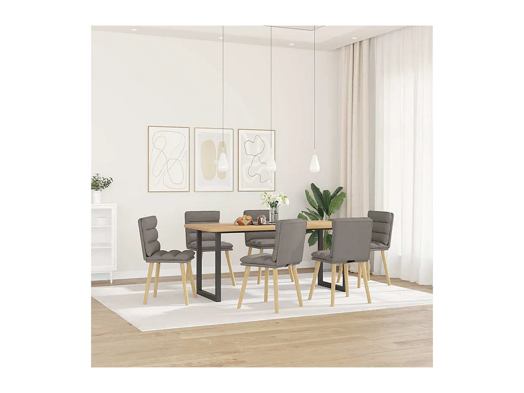 Chaises à manger lot de 6 taupe tissu