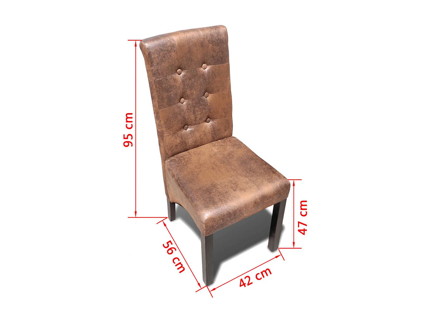 Cadeiras de jantar 6 peças couro artificial castanho