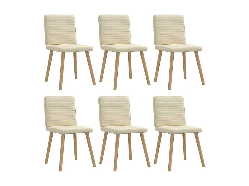 Eetkamerstoelen 6 st stof crèmekleurig