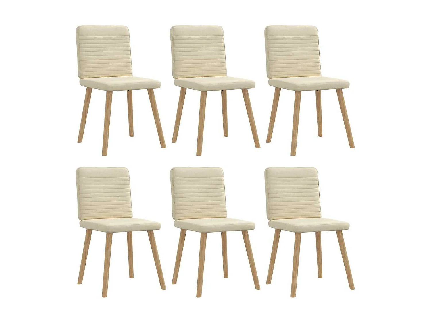 Eetkamerstoelen 6 st stof crèmekleurig