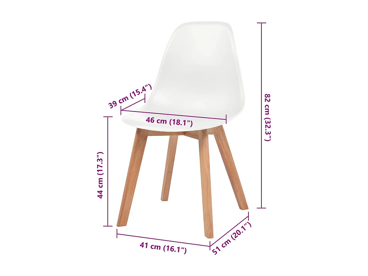 Chaises à manger lot de 6 Blanc Plastique