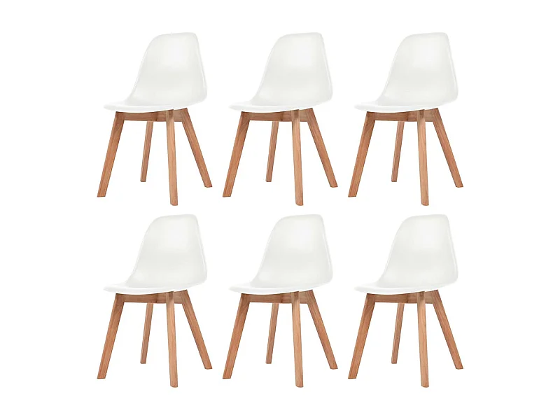 Eetkamerstoelen 6 stukkenkunststof wit