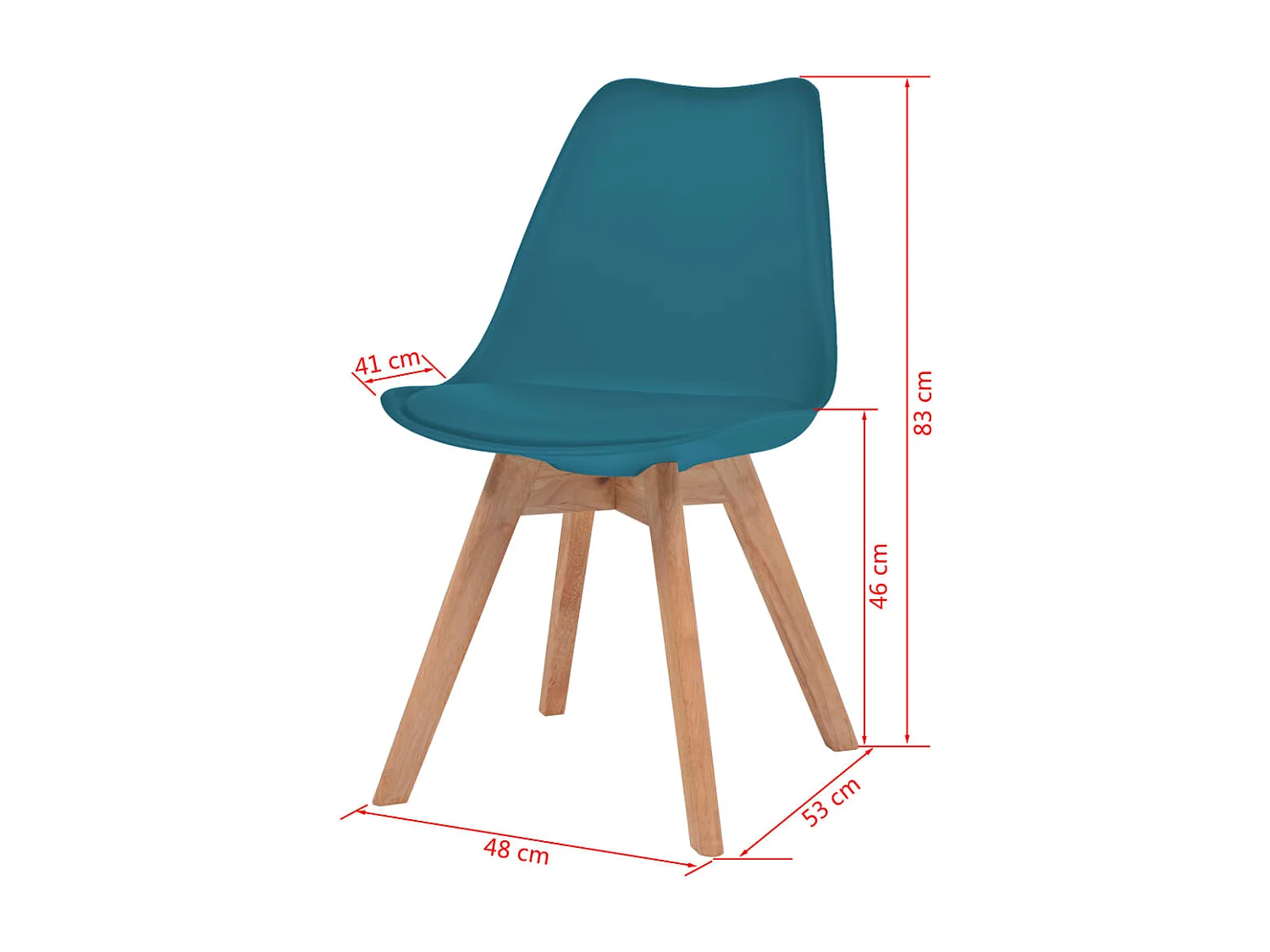 Chaises à manger lot de 6 Turquoise Plastique