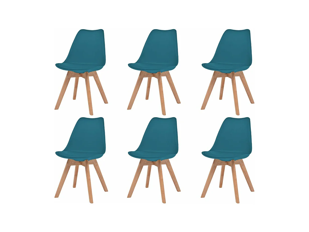 Chaises à manger lot de 6 Turquoise Plastique