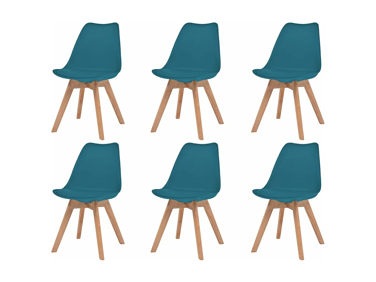 Chaises à manger lot de 6 Turquoise Plastique