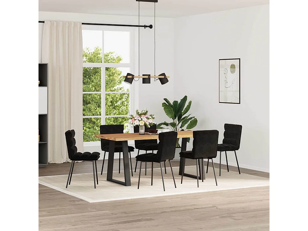 Silla de comedor 6 unidades terciopelo negro