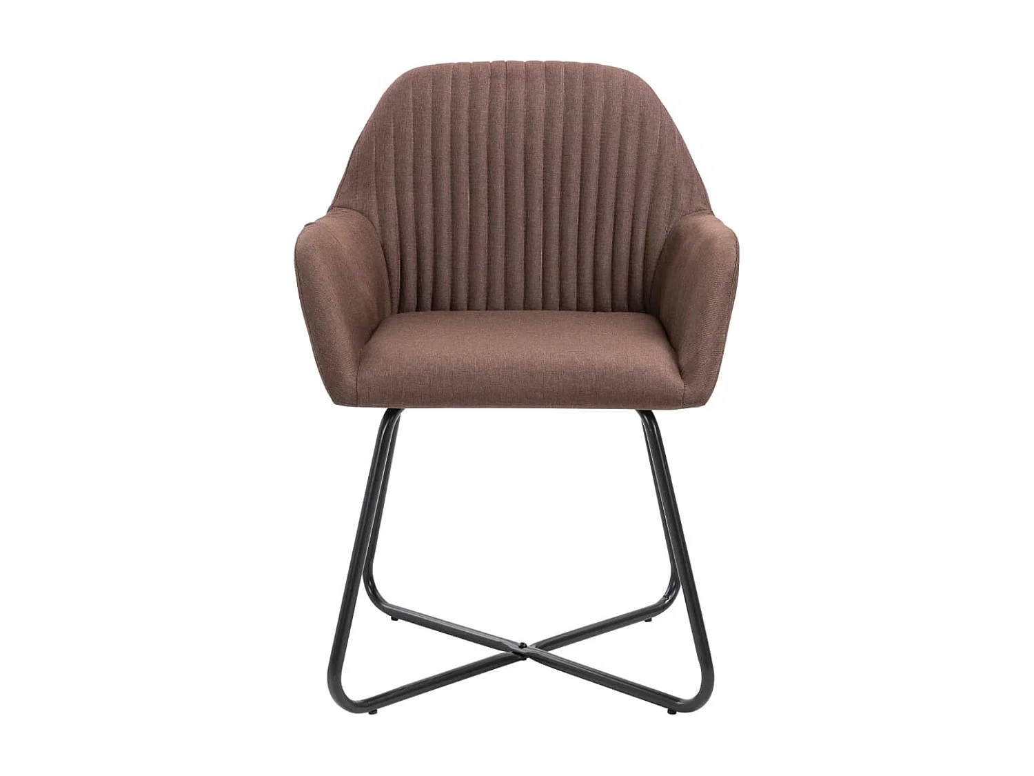 Chaises à manger lot de 6 marron tissu