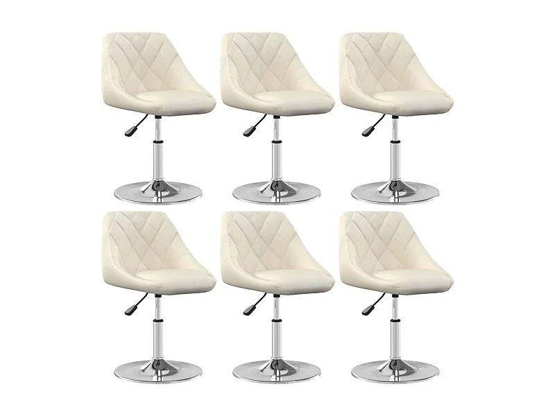 Chaises pivotantes à manger lot de 6 Crème Velours