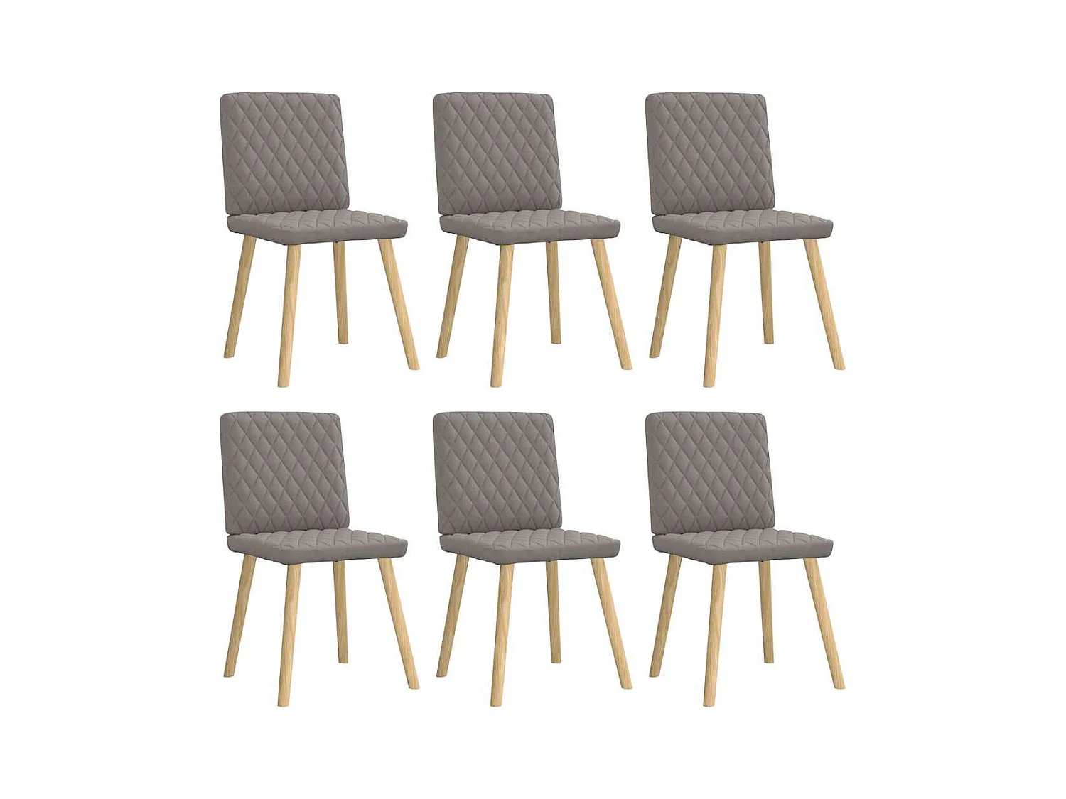 Chaises à manger lot de 6 taupe tissu