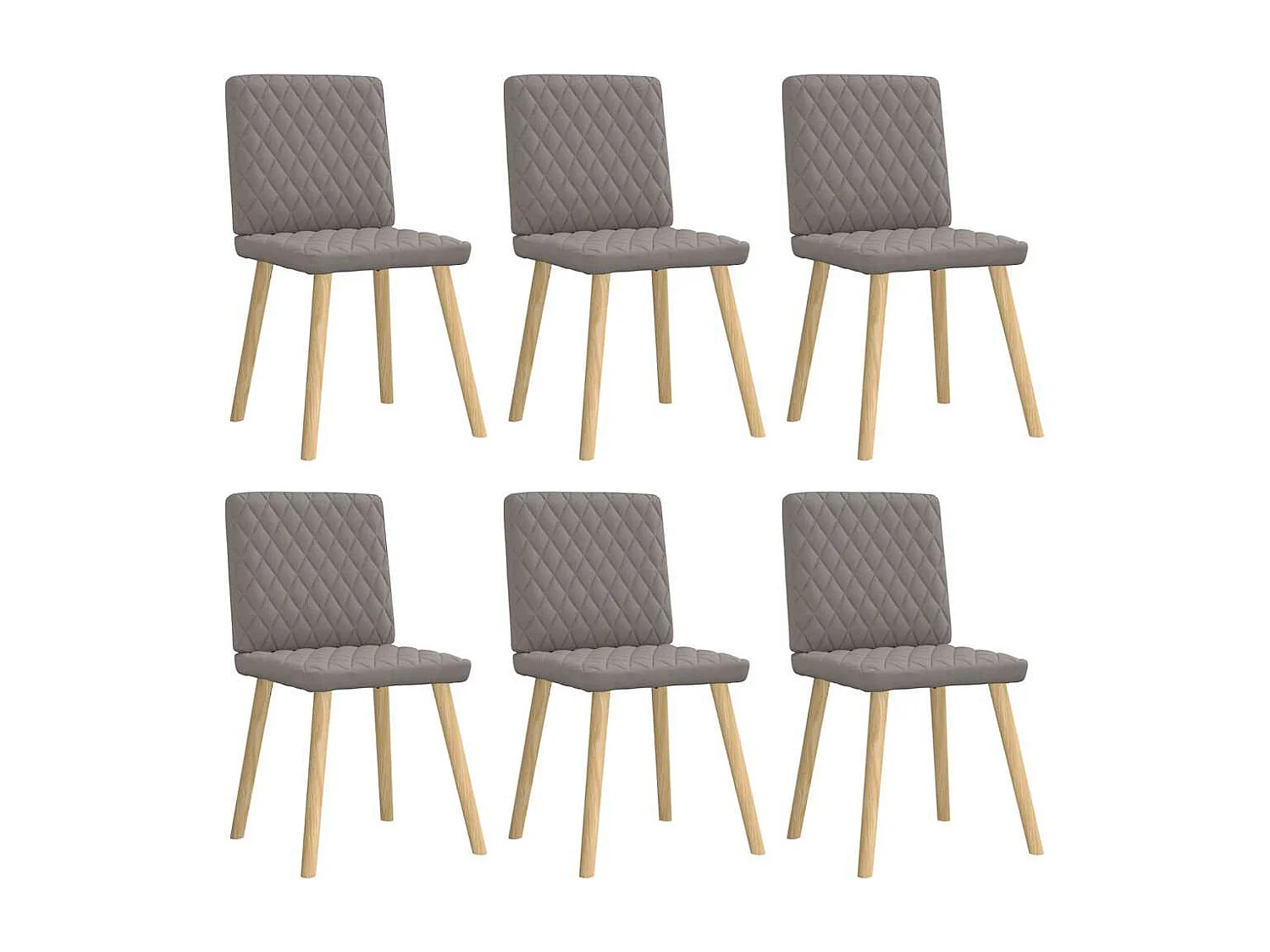 Chaises à manger lot de 6 taupe tissu
