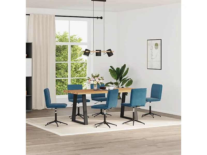 Sillas de comedor 6 unidades terciopelo azul