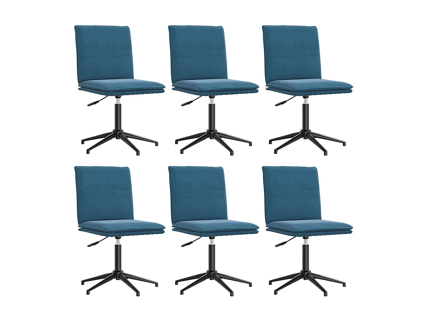 Chaises à manger lot de 6 bleu velours