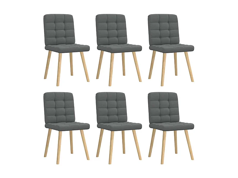 Chaises à manger lot de 6 gris foncé tissu