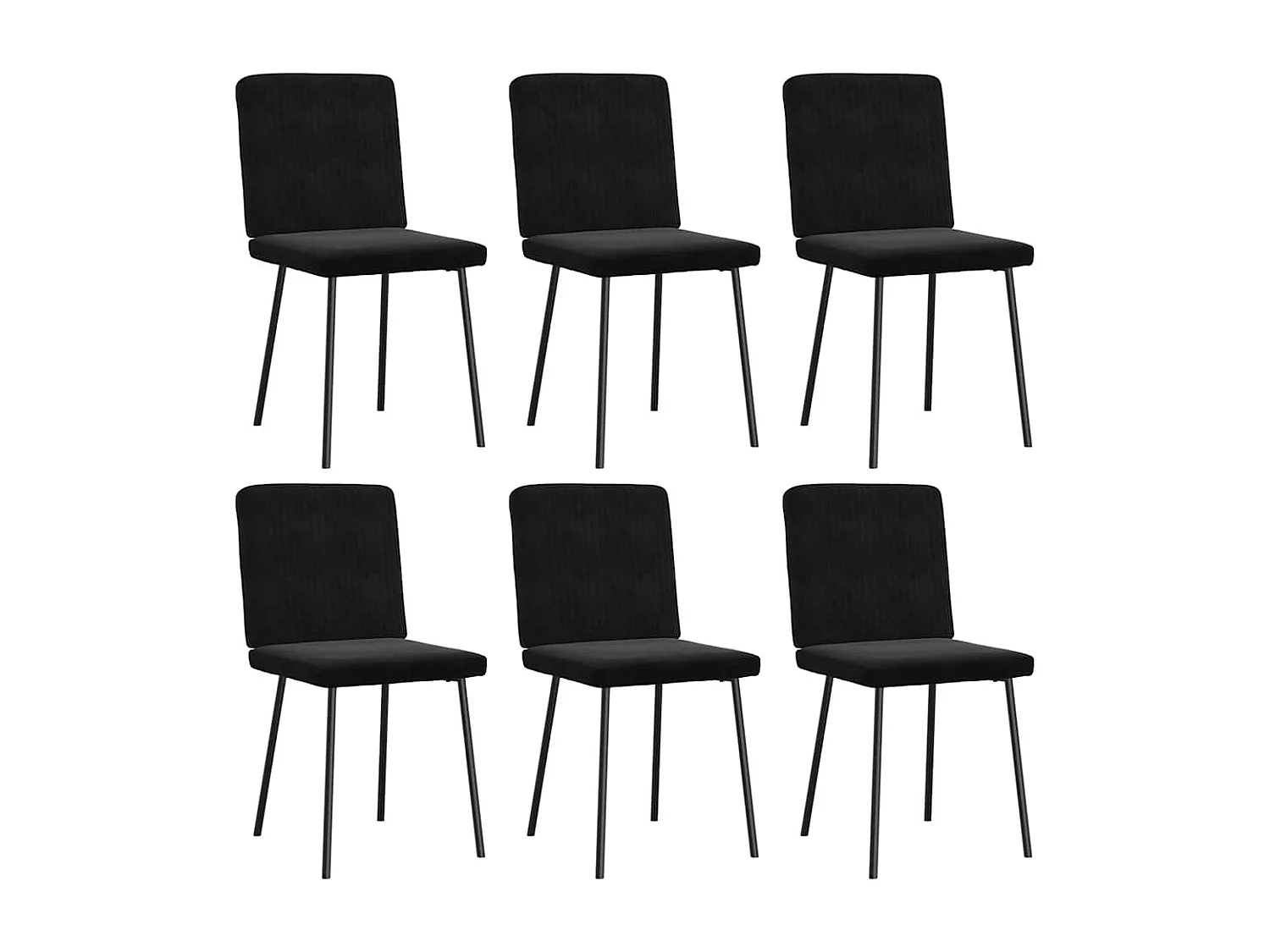 Chaises à manger lot de 6 noir velours