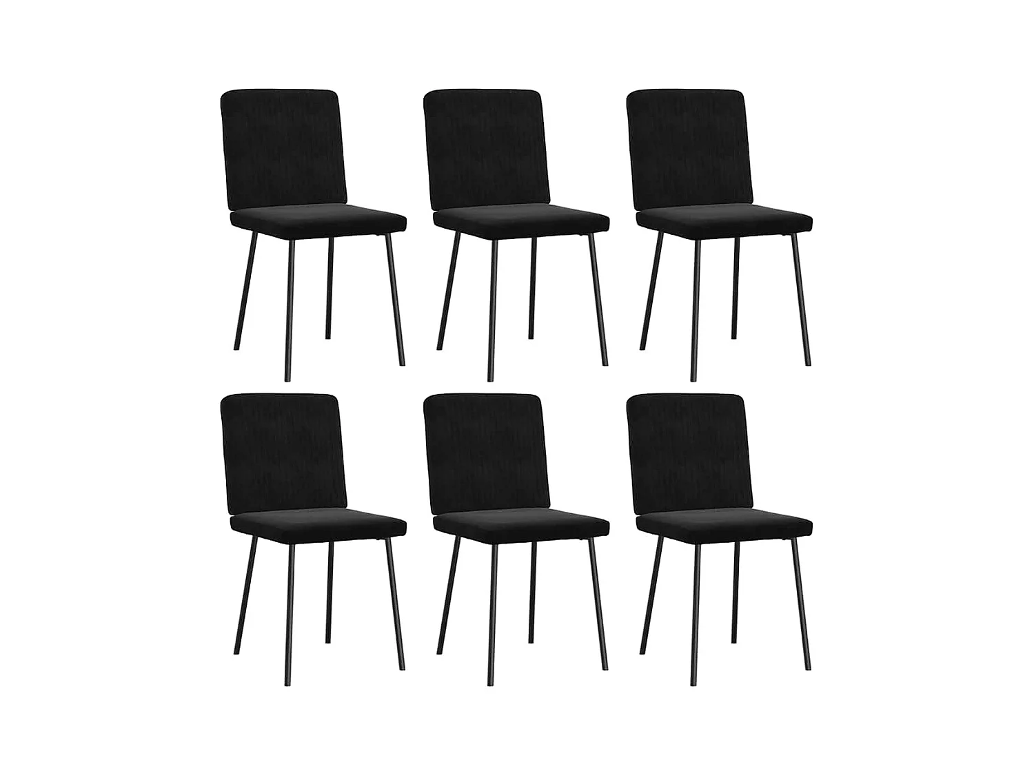 Chaises à manger lot de 6 noir velours